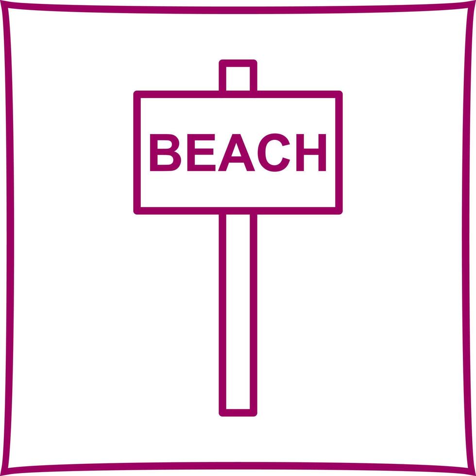Beach Sign Vector Icon