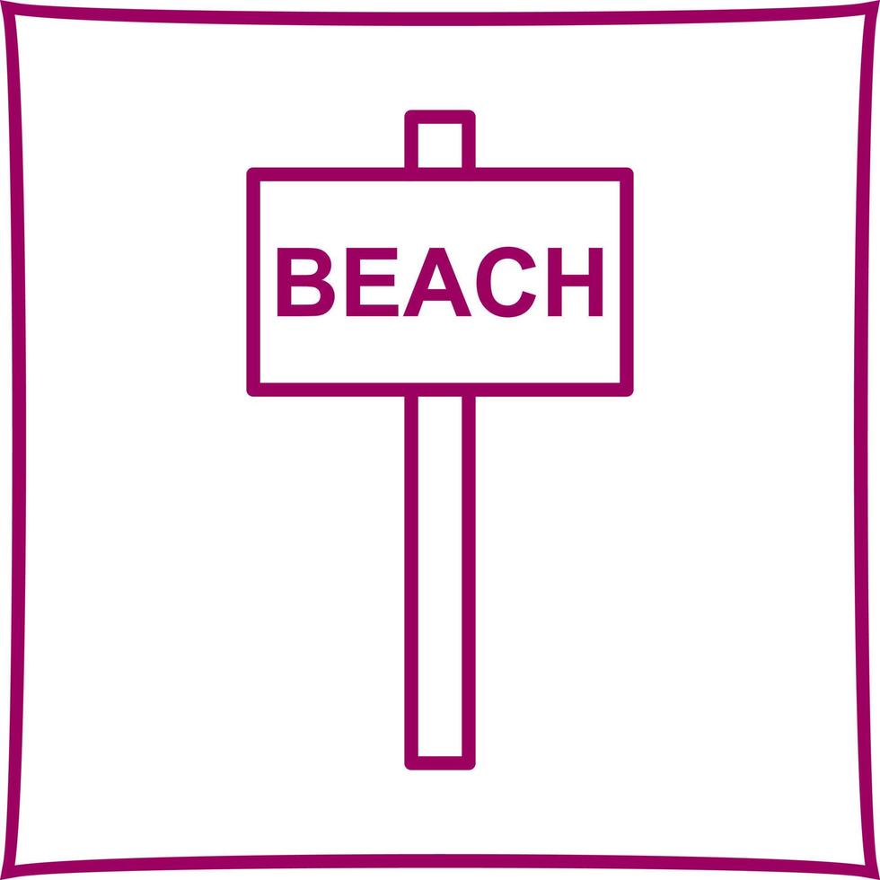 icono de vector de señal de playa