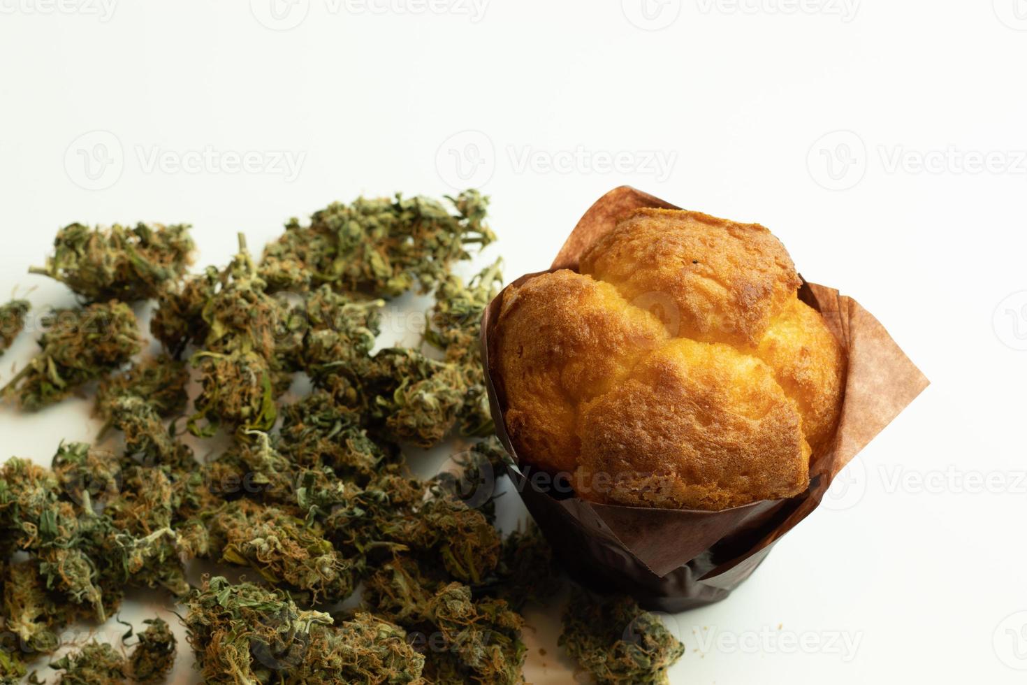 Cannabis infused baked food product. Marijuana drug use photo