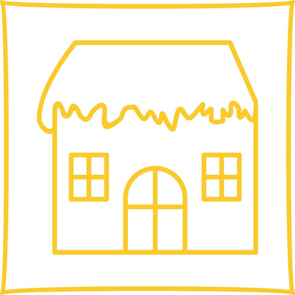 Unique House with Snow Vector Icon