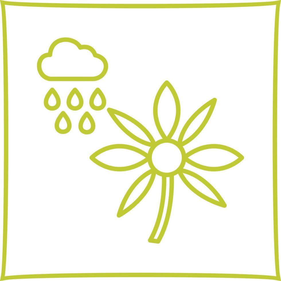 Flower with rain Vector Icon