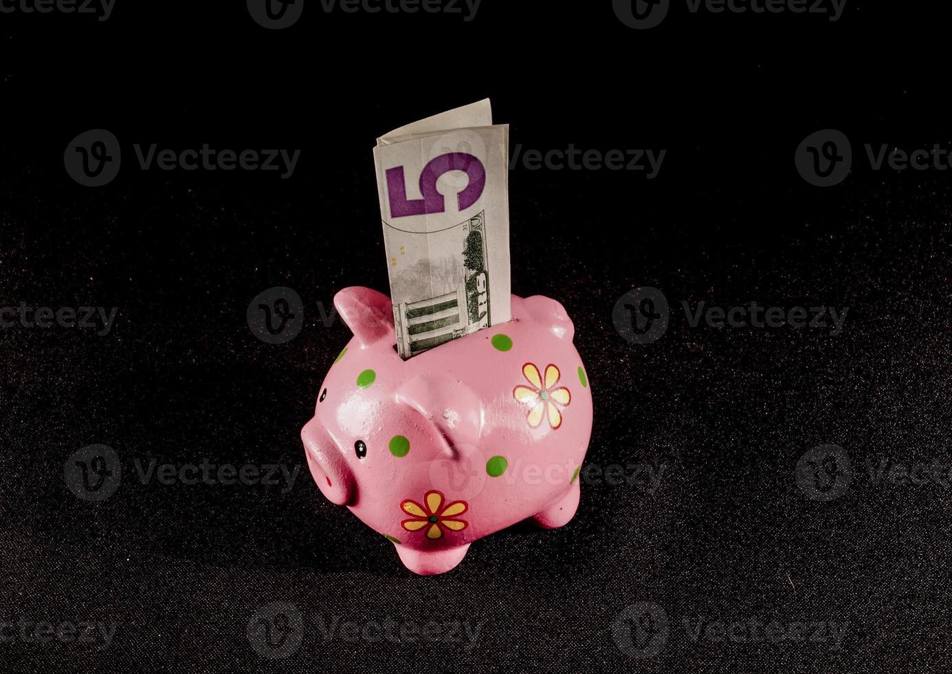 Pink piggy bank photo