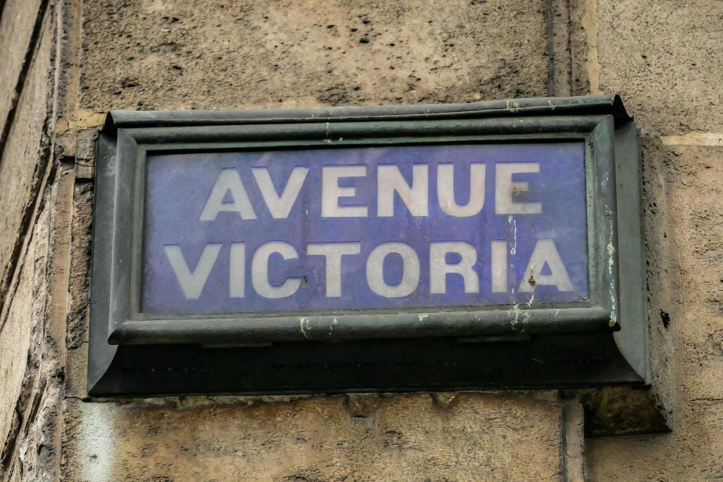 Avenue Victoria sign -Paris 2022 photo