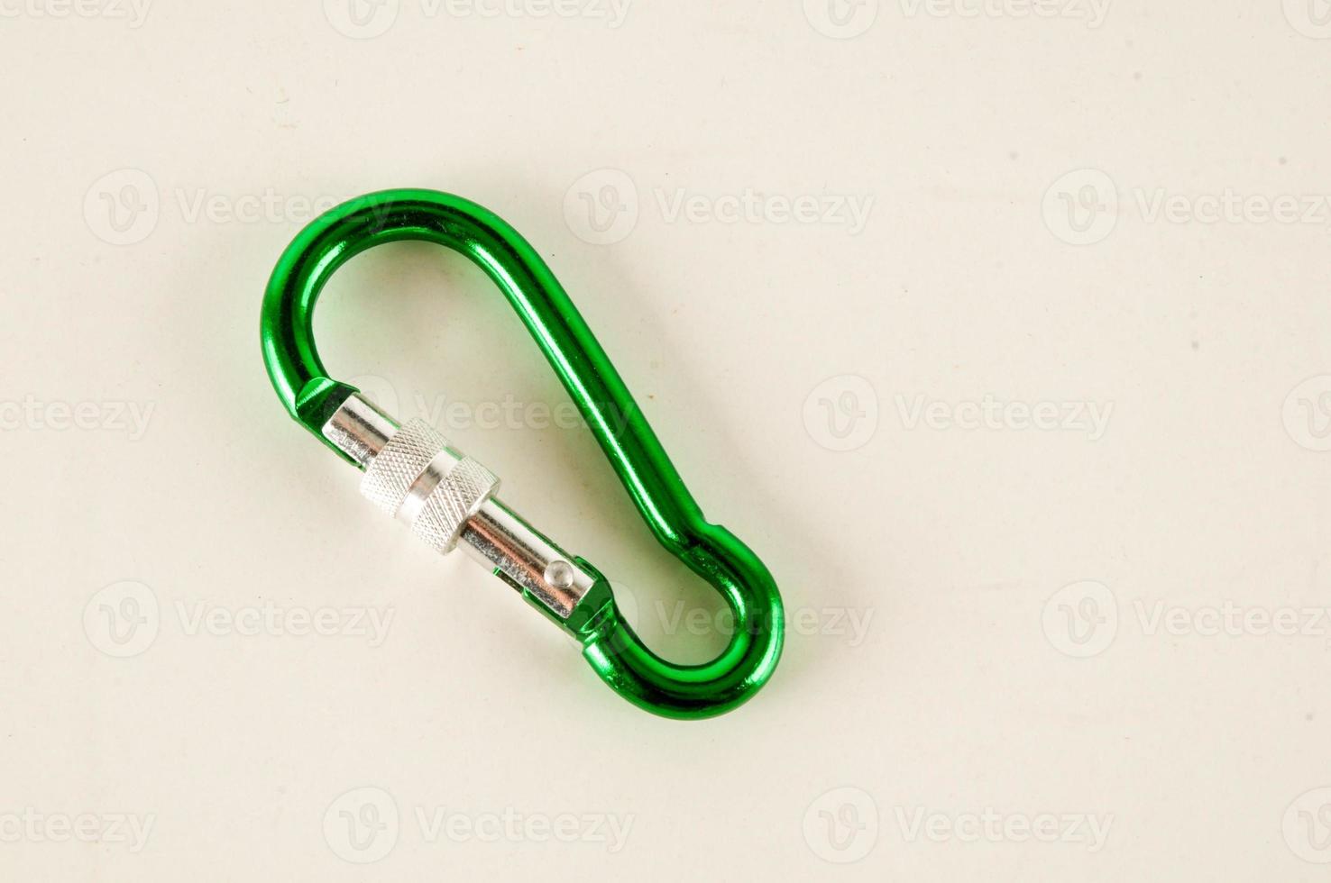 Metal green carabiner photo