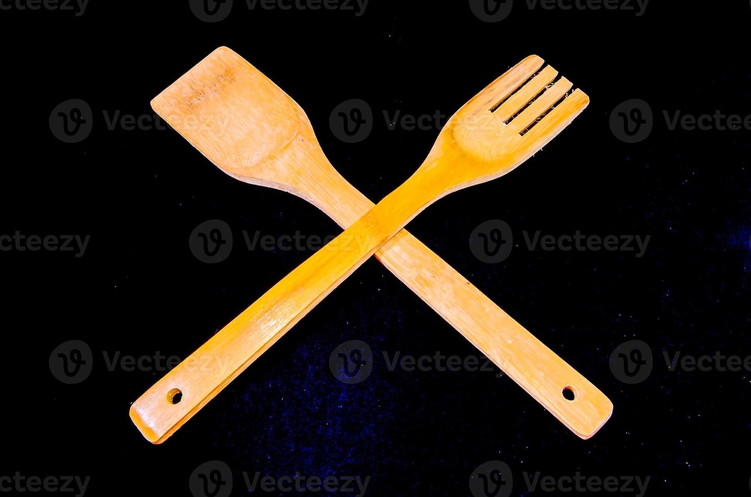 Wooden spoon and fork photo