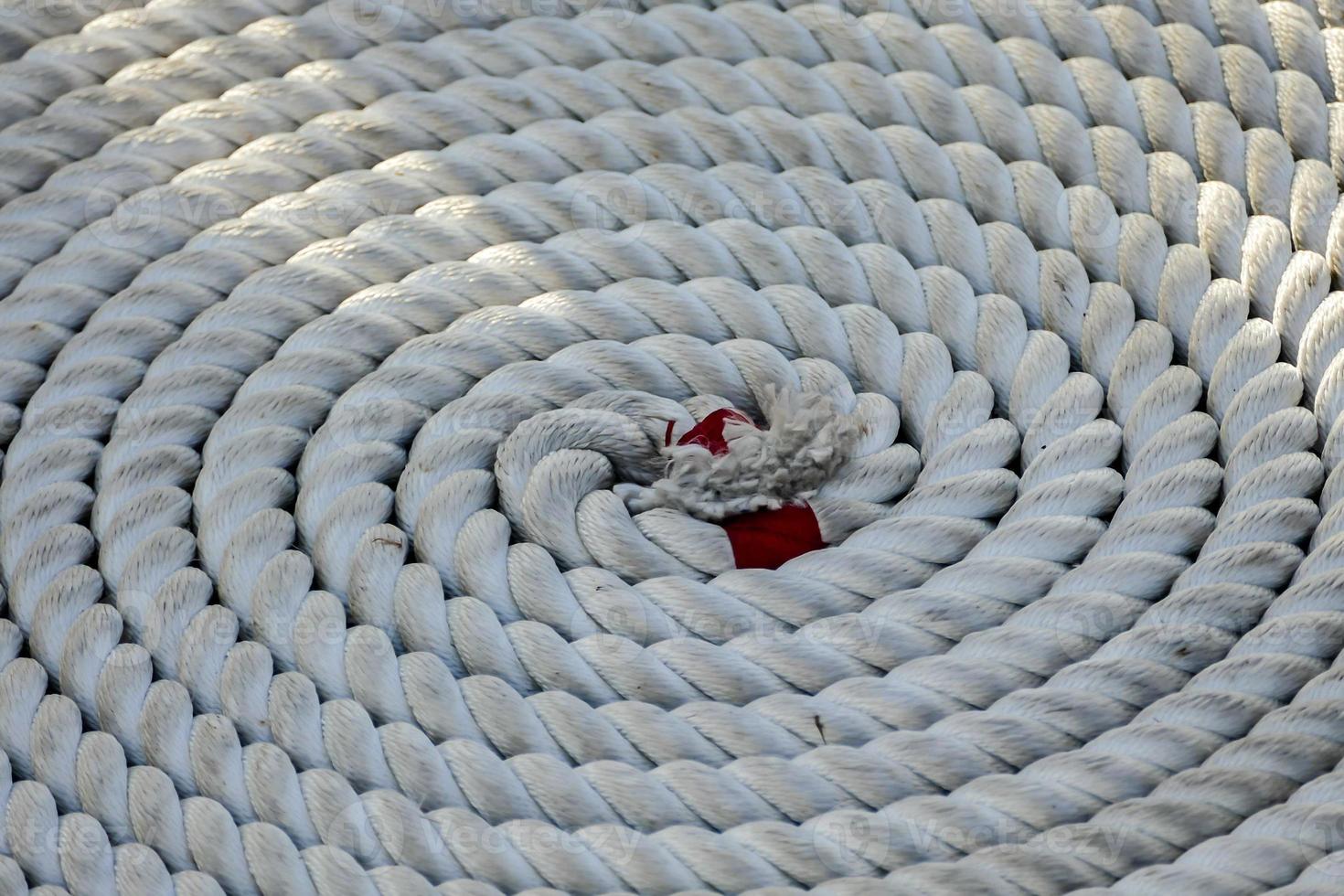 Spiraled white rope photo