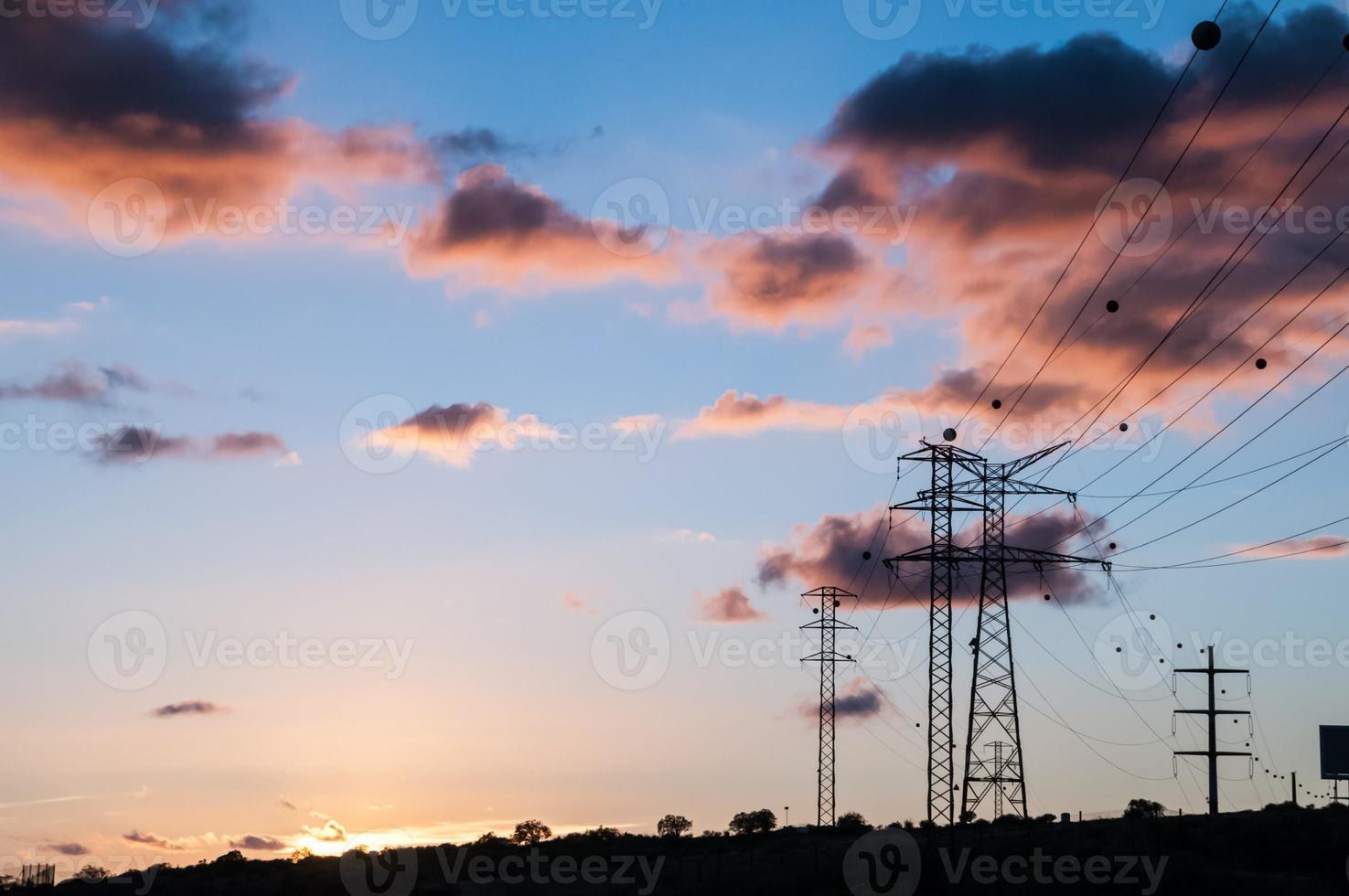 Landscape with pylons photo