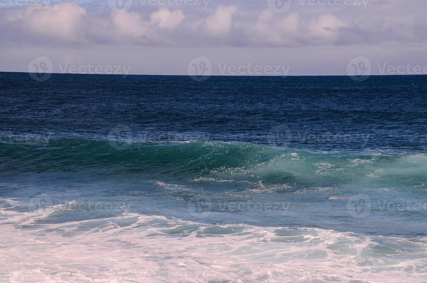 Stormy blue sea photo