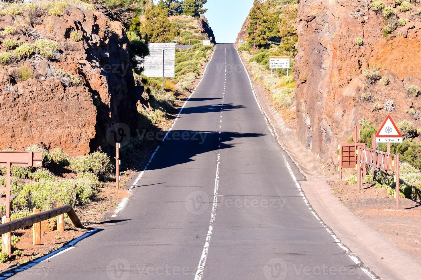 Road through the scenic landscape photo