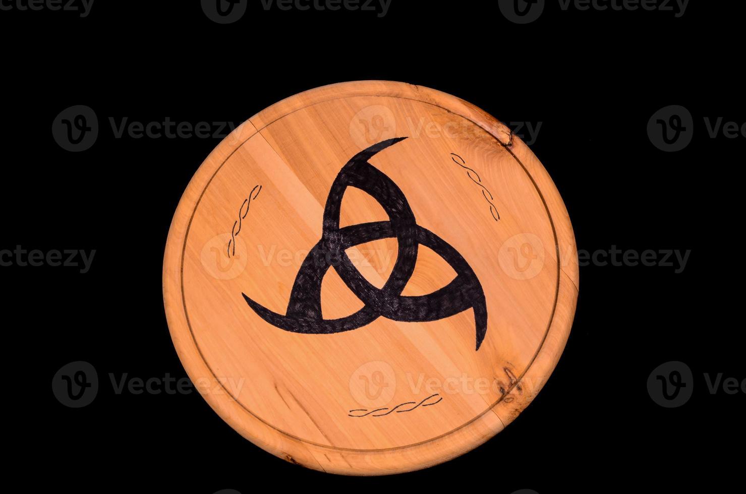 Celtic wood carving photo