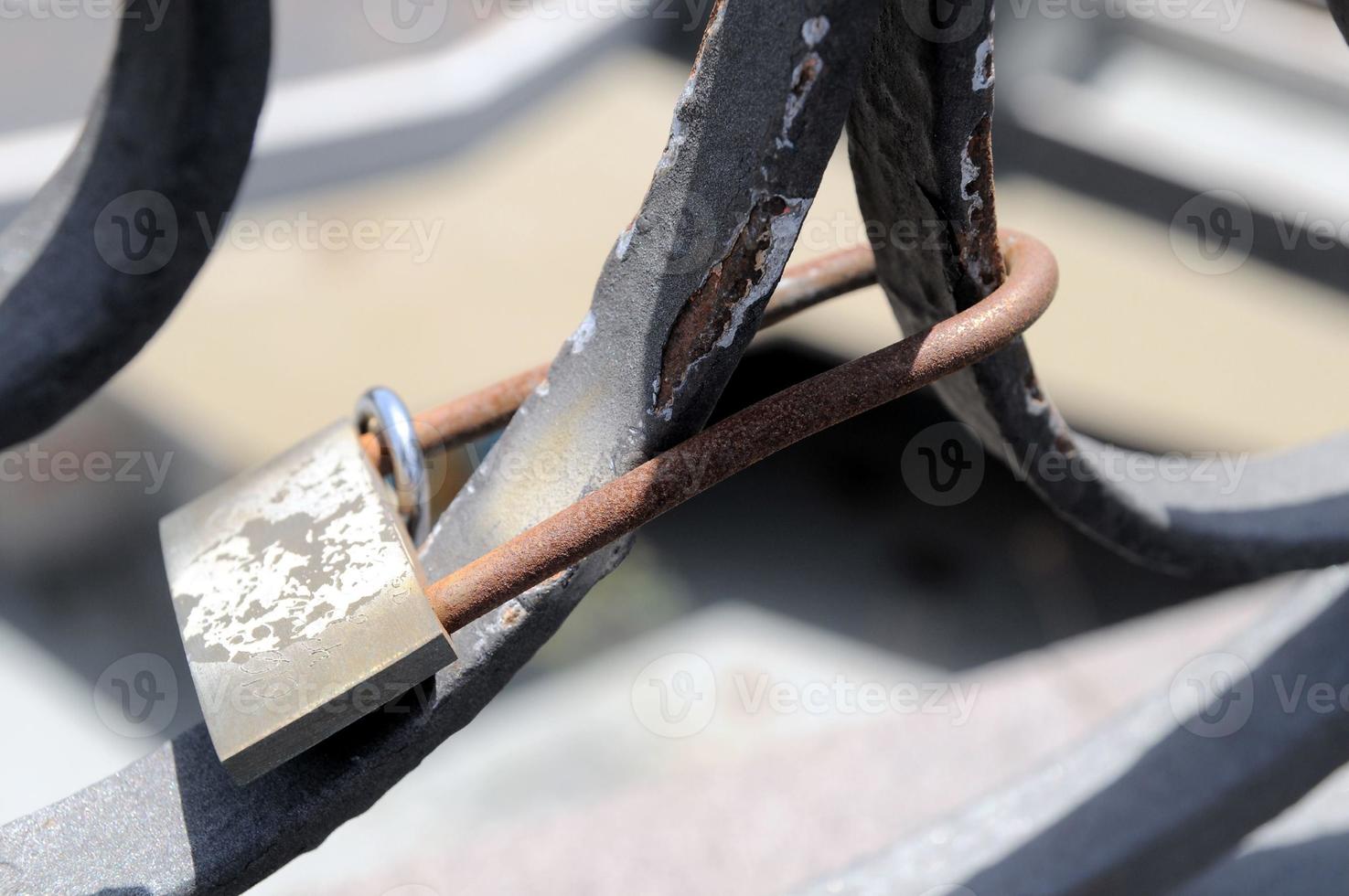 Rusted metal lock photo