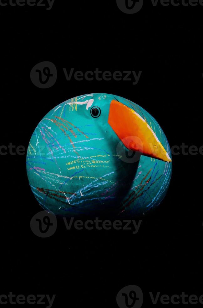 Blue bird in circular frame photo