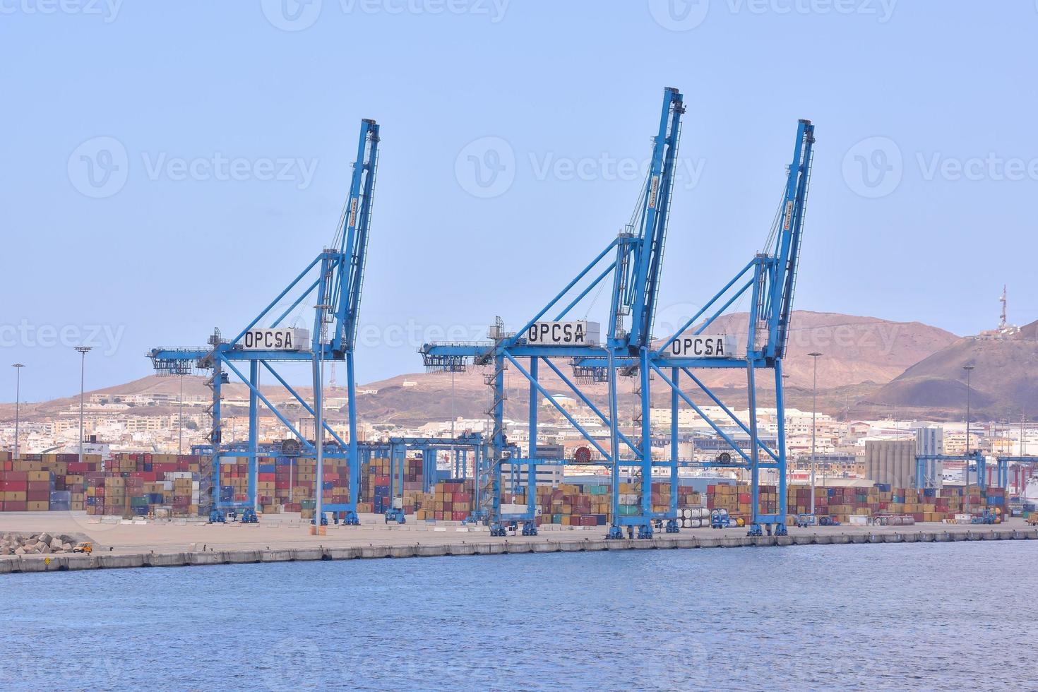 Shipping containers on the harbor photo