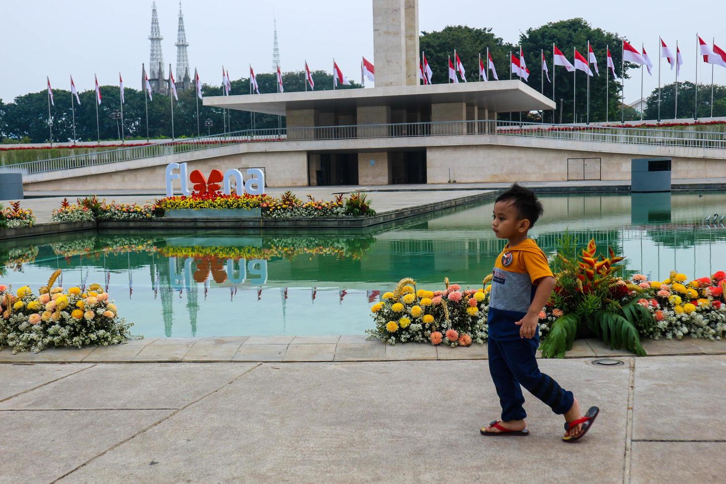 Jakarta, Indonesia in August 2022. Visitors who are lovers of flora and fauna visiting the Flona 2022 exhibition at the Banteng Field in Central Jakarta. photo