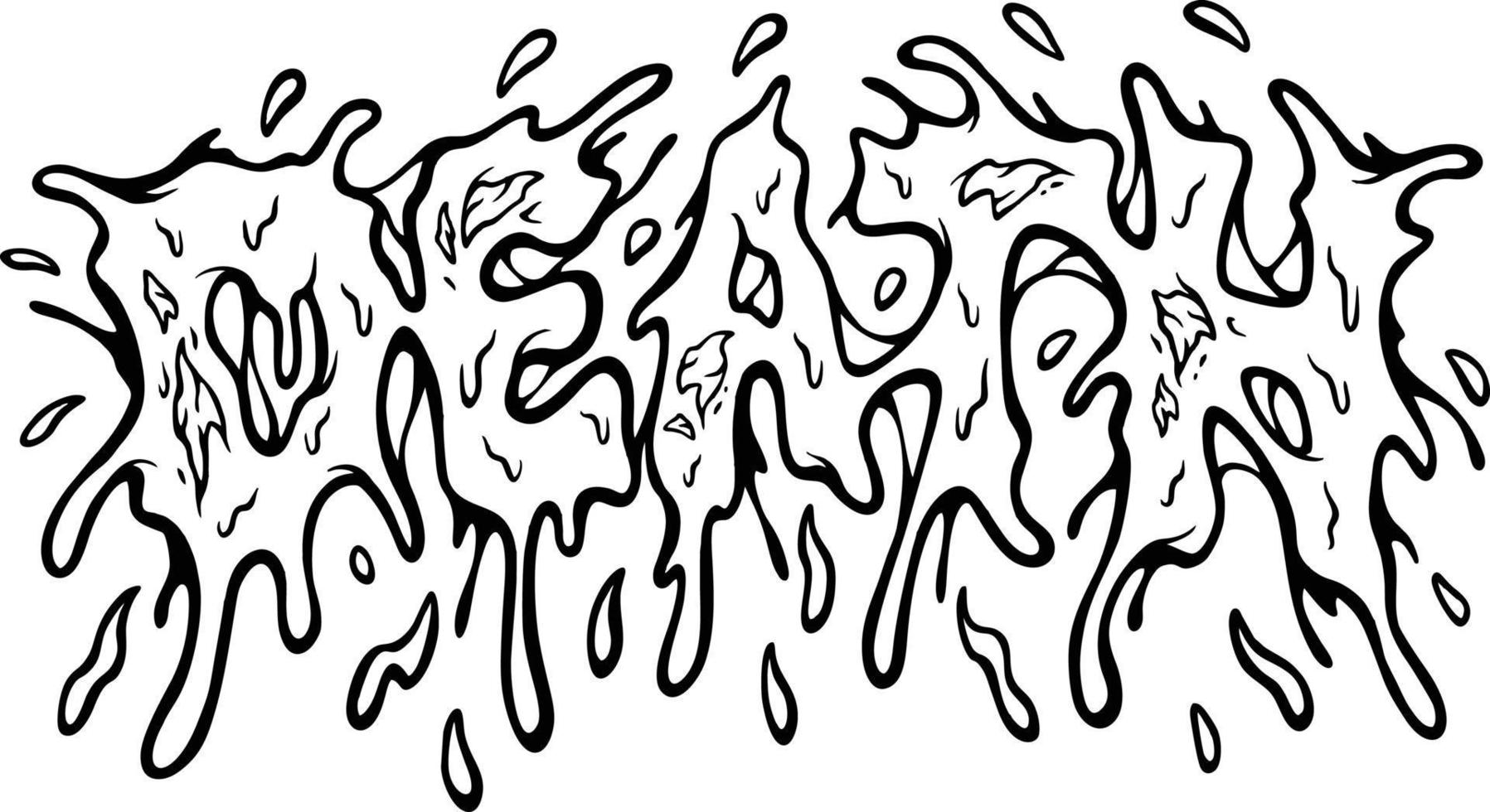 Melting death horror font hand lettering text silhouette vector illustrations for your work logo, merchandise t-shirt, stickers and label designs, poster, greeting cards advertising business brands