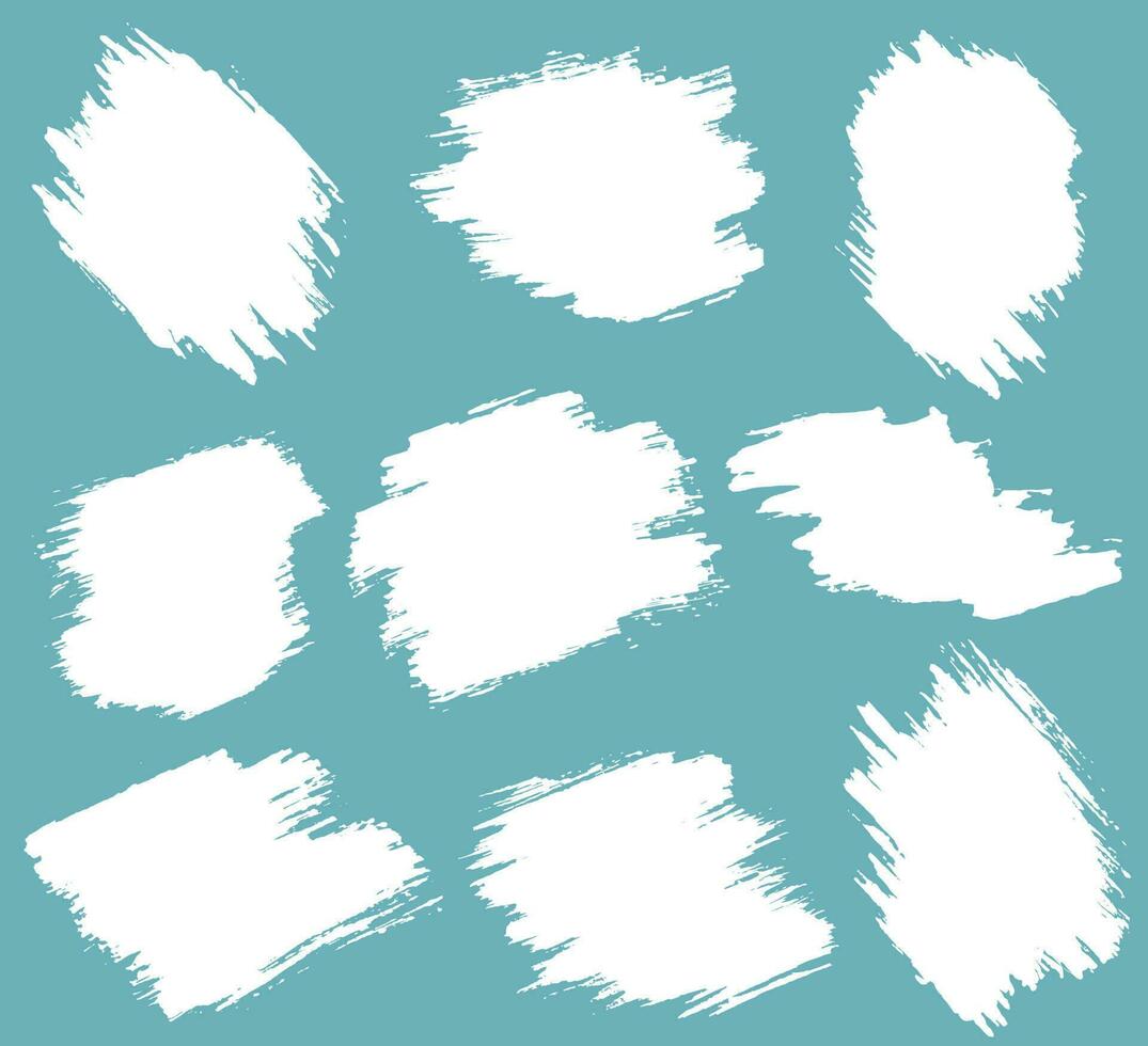 Paint vector brush stroke boxes set