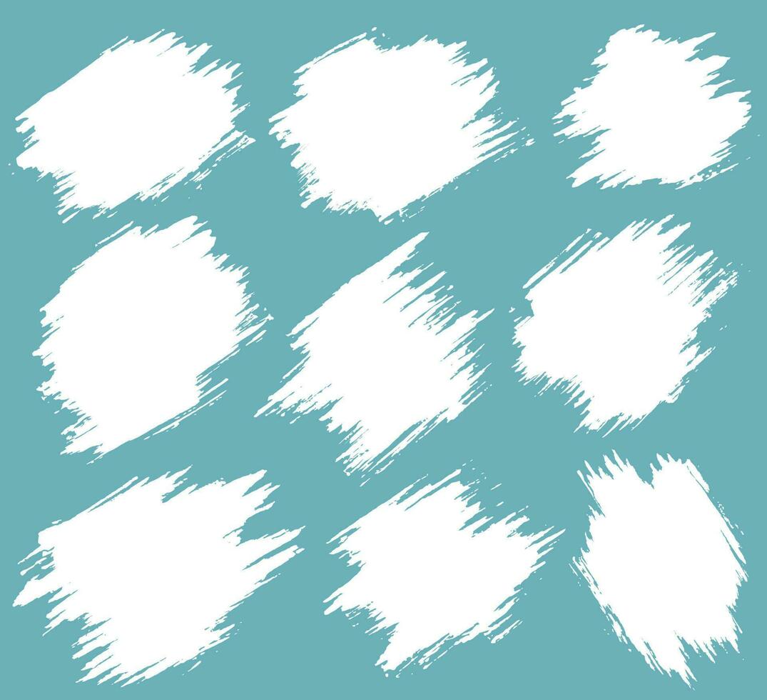 Hand drawing vector brush stroke boxes set