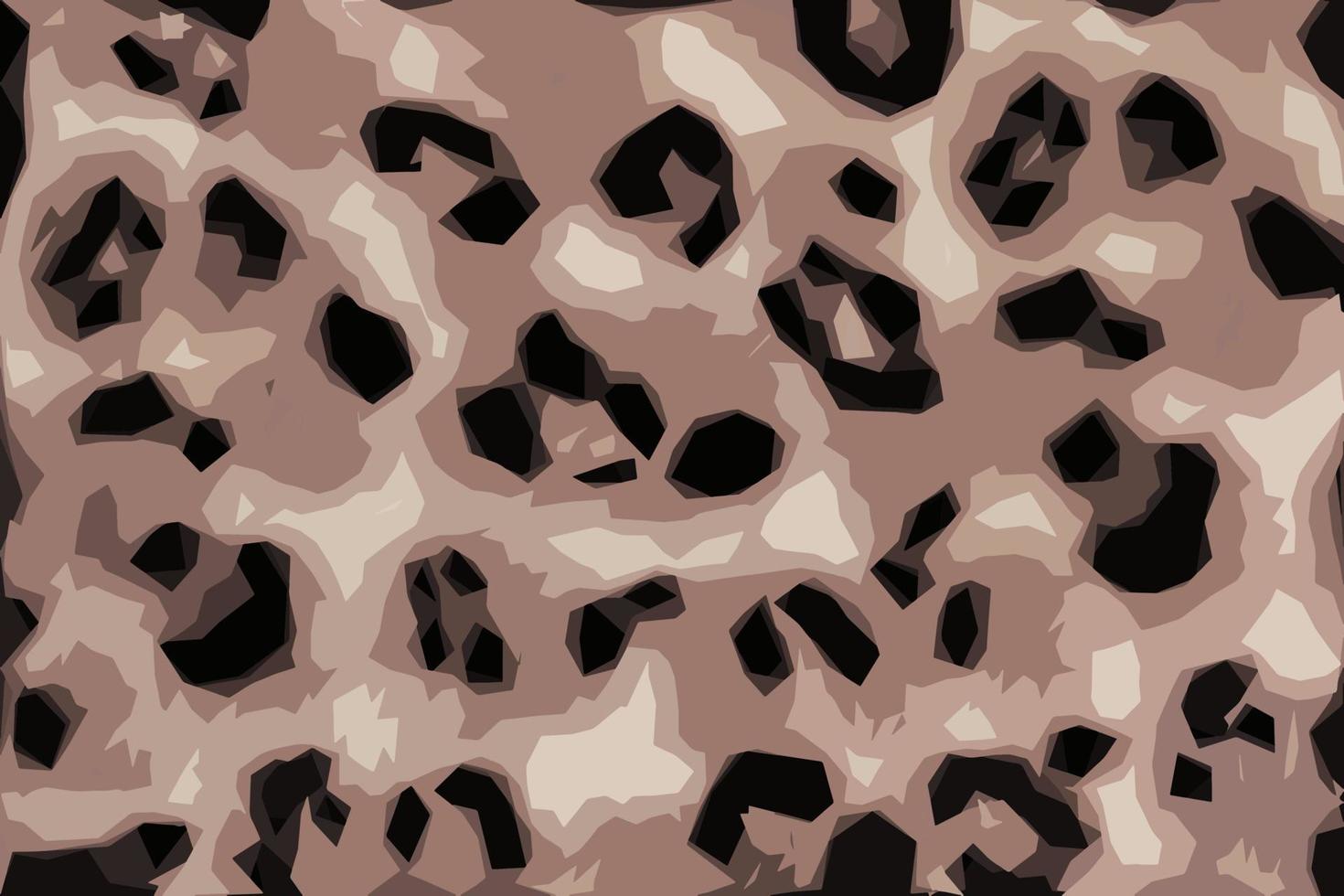 Realistic closeup vector illustration of fleece fabric with leopard pattern. Brown-beige and black striped repeating on the surface of fur clothes, abstract texture background.