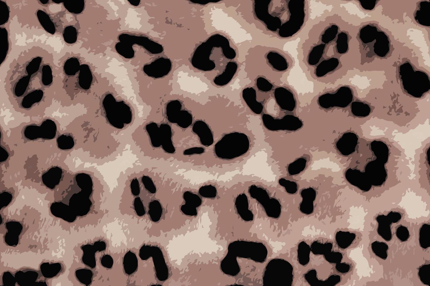 Realistic closeup vector illustration of fleece fabric with leopard pattern. Brown-beige and black striped repeating on the surface of fur clothes, abstract texture background.