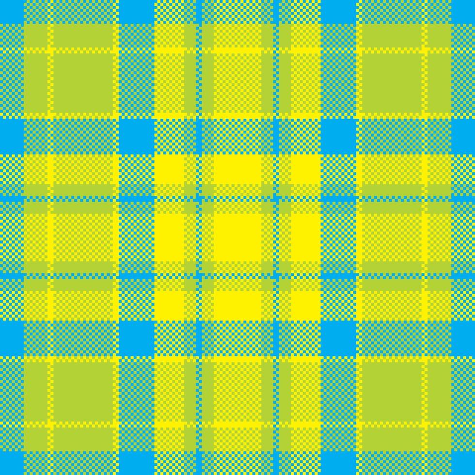 Pixel background vector design. Modern seamless pattern plaid. Square texture fabric. Tartan scottish textile. Beauty color madras ornament.