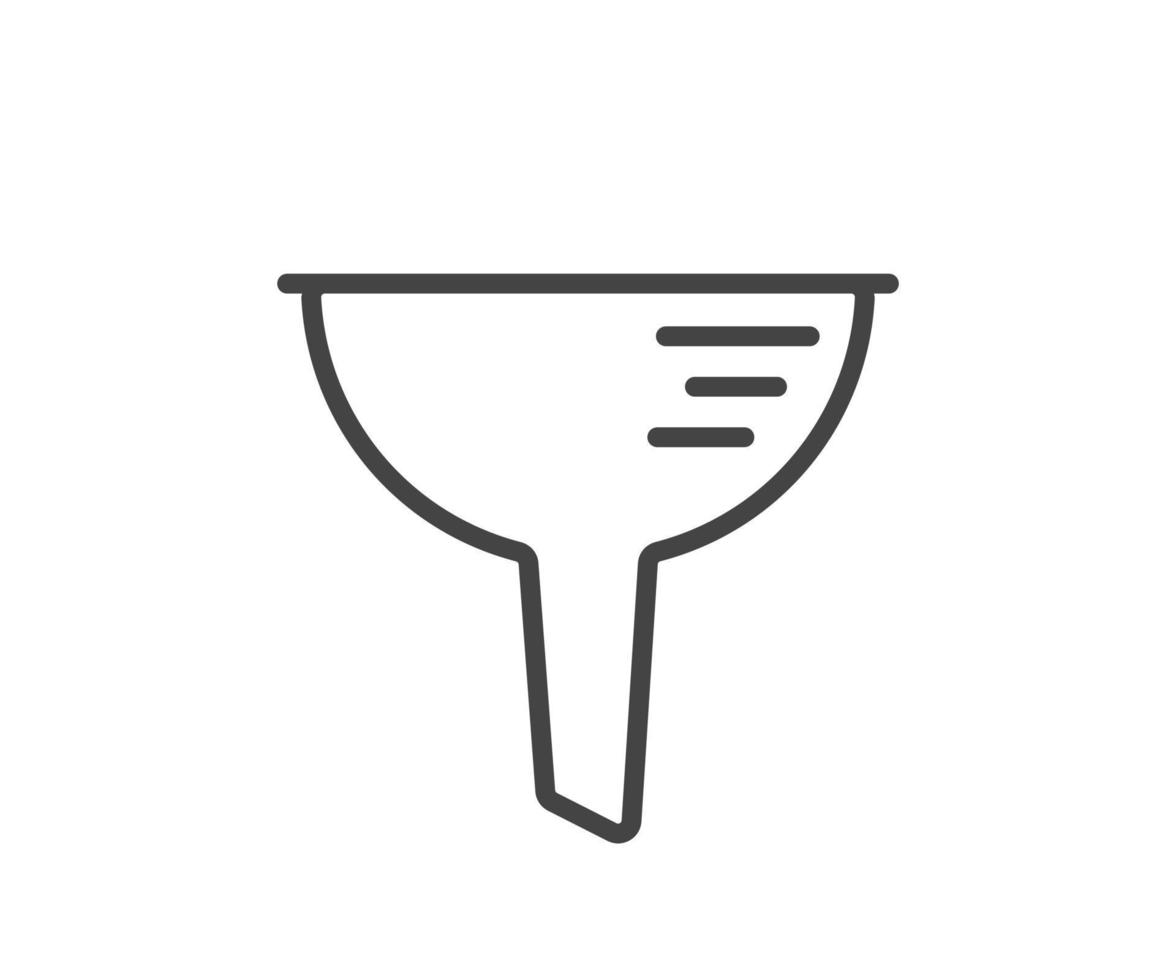 Funnel icon vector. Sort sign, filter symbol black and white. vector