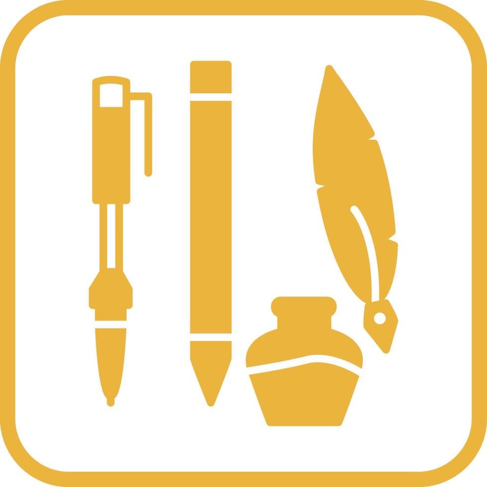 Unique Writing Equipment Vector Icon