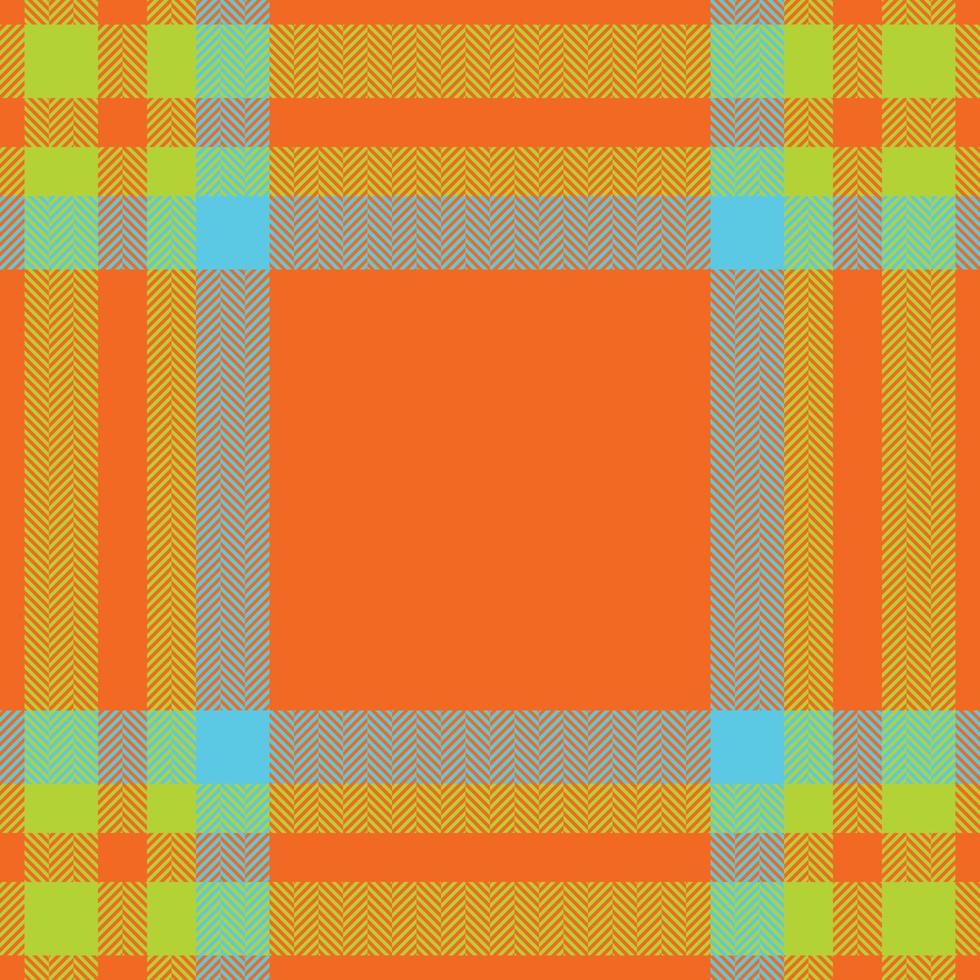 Plaid check pattern in orange and red colors. Seamless fabric texture. Tartan textile print. vector