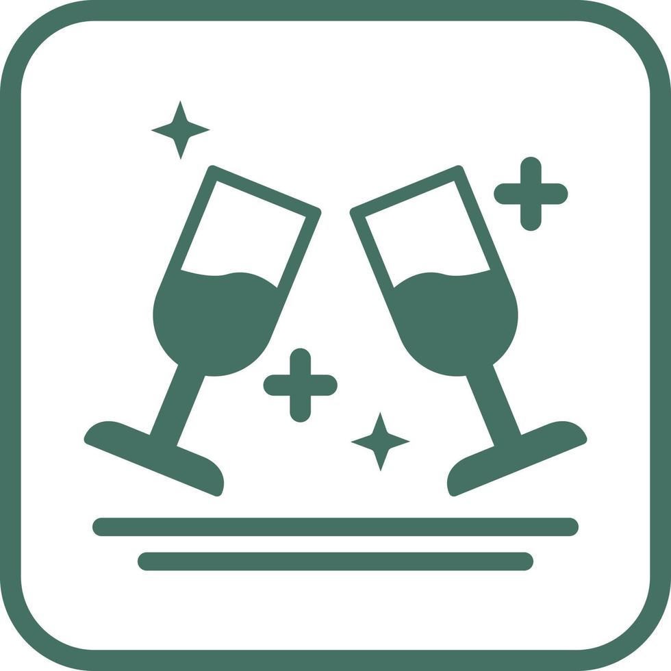 Two Glasses Romantic Vector Icon