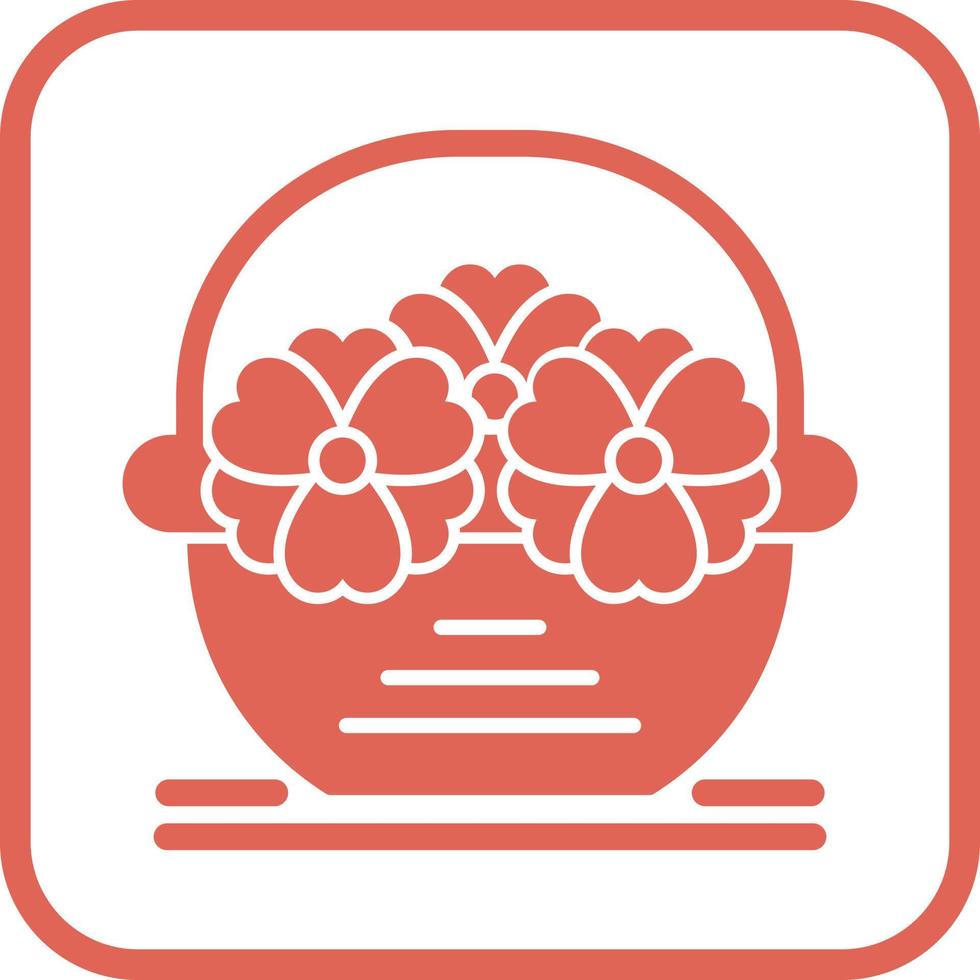 Flower Basket Vector Icon