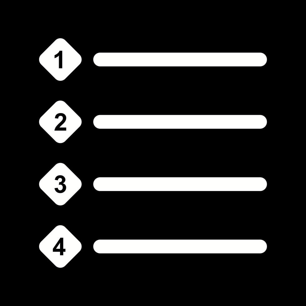 icono de vector de lista numerada única