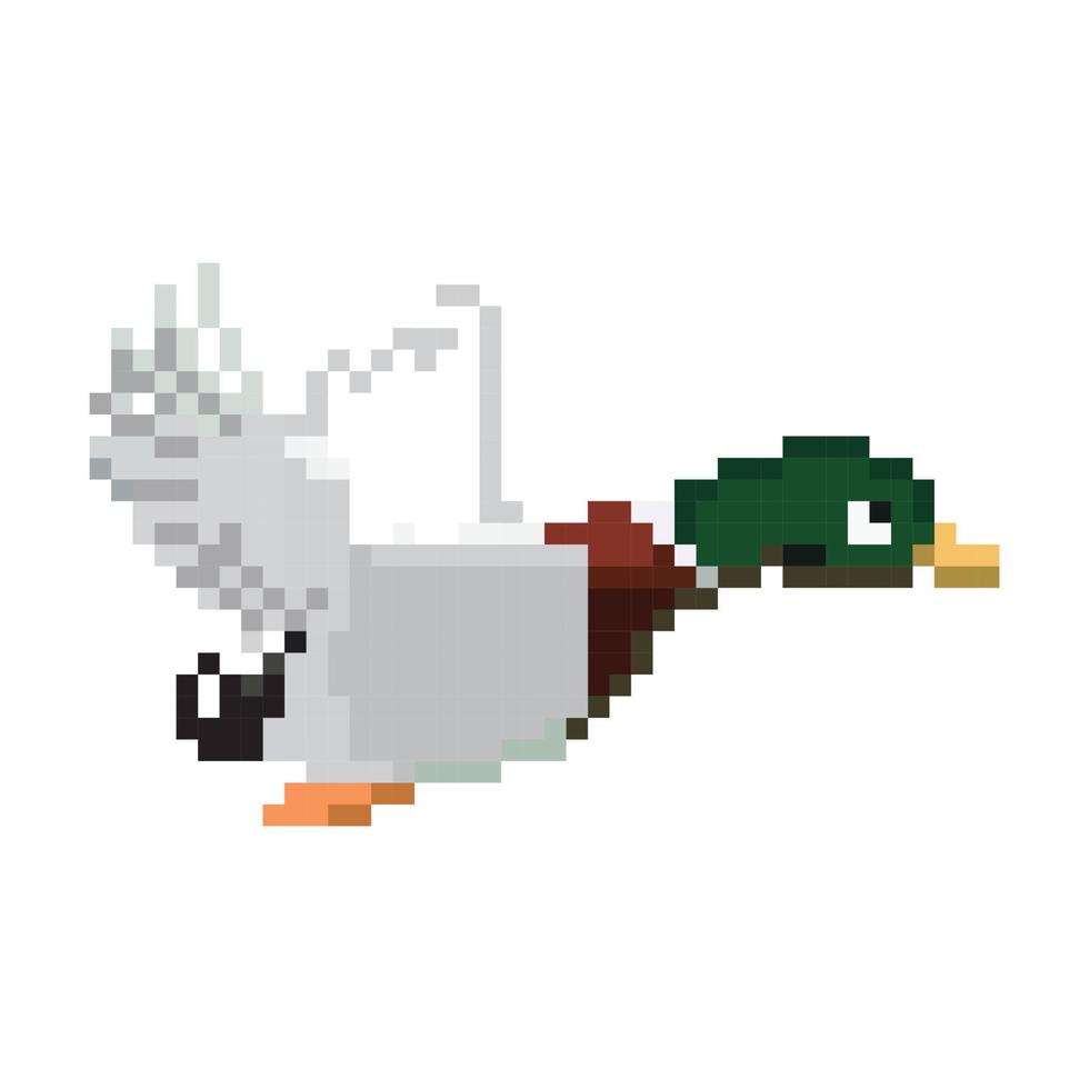 8 bits píxeles Arte Pato vector, Pato píxel Arte diseño vector