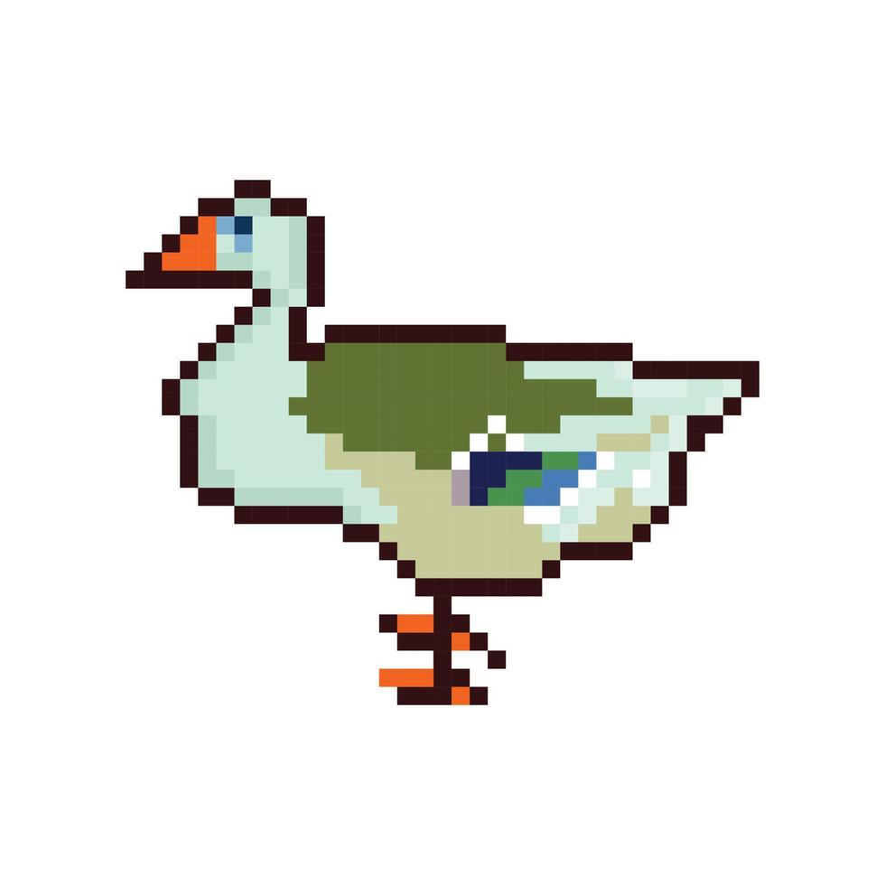 8 bits píxeles Arte Pato vector, Pato píxel Arte diseño vector