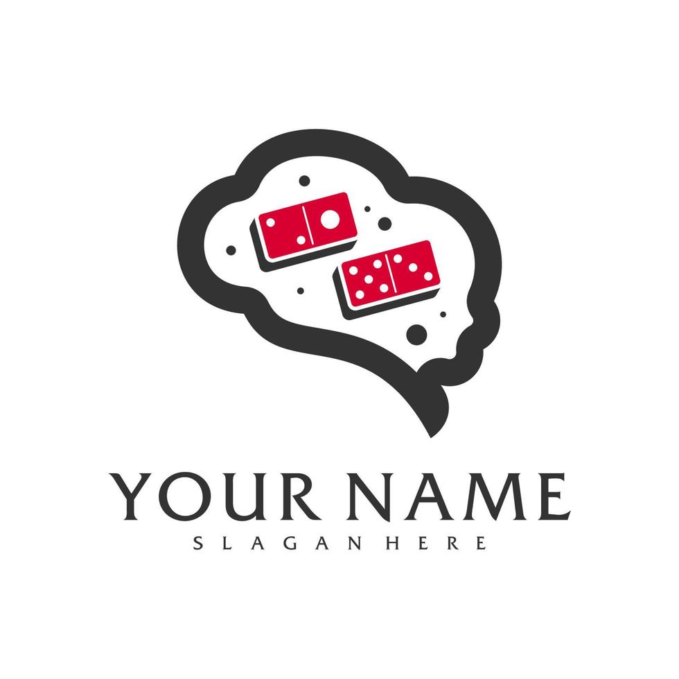 Brain Domino logo vector template, Creative Domino logo design concepts