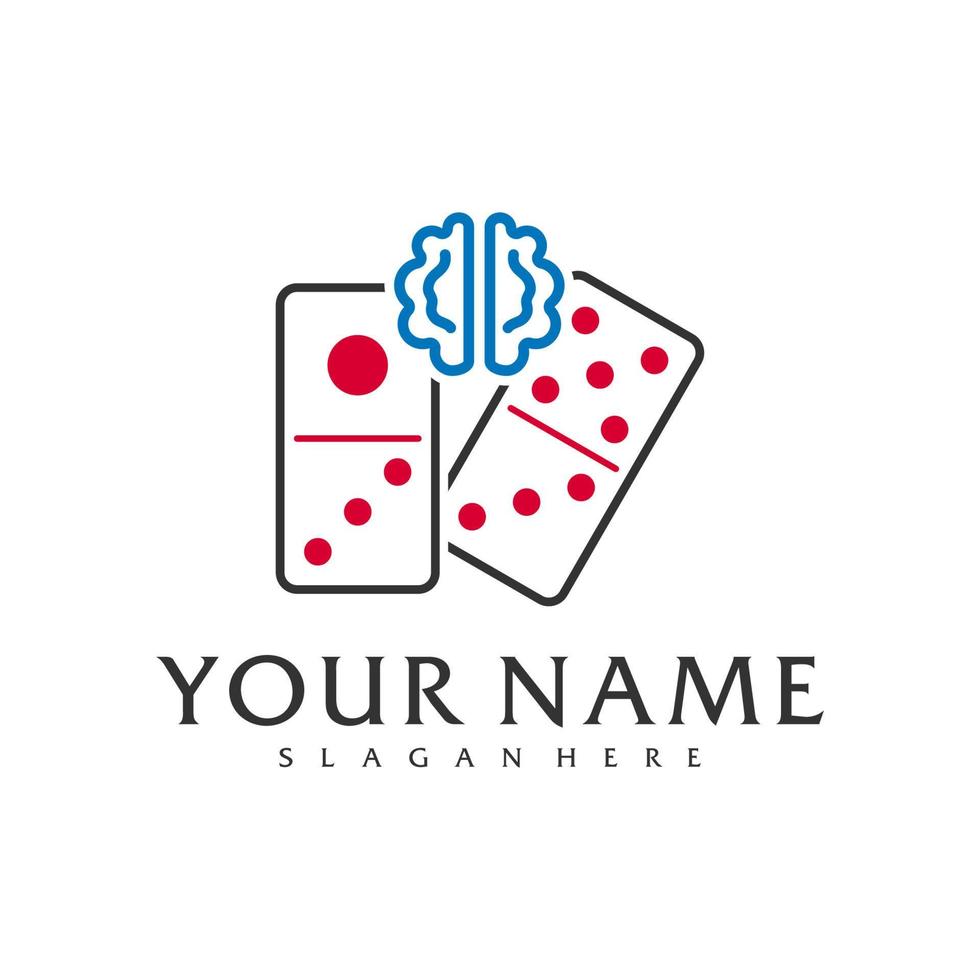 Brain Domino logo vector template, Creative Domino logo design concepts