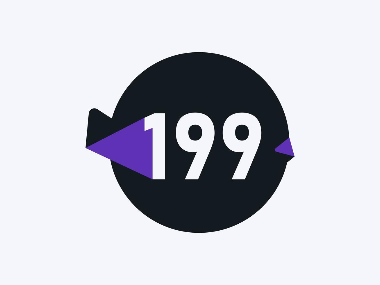 199 Number logo icon design vector image. Number logo icon design vector image