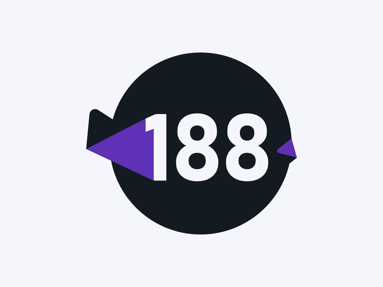 188 Number logo icon design vector image. Number logo icon design vector image
