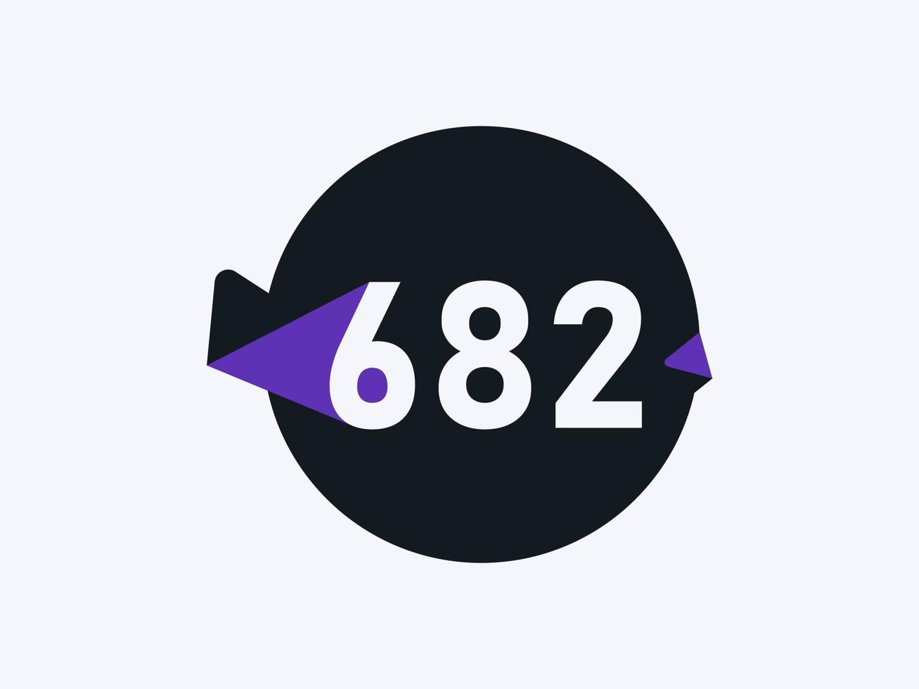 682 Number logo icon design vector image. Number logo icon design ...