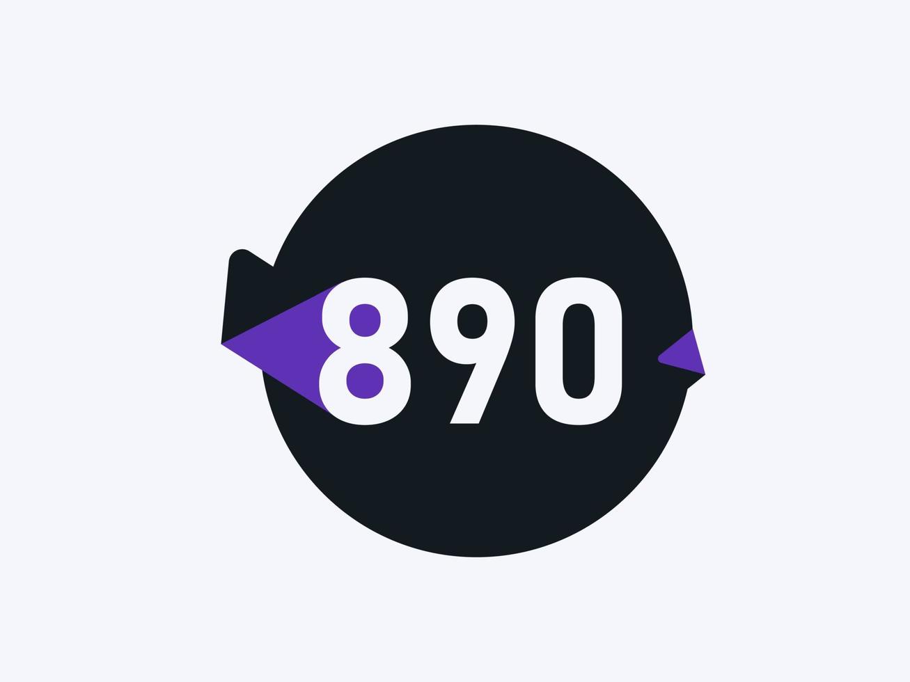 890 número logo icono diseño vector imagen. número logo icono diseño vector imagen