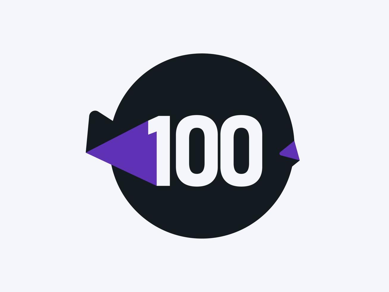 100 Number logo icon design vector image. Number logo icon design vector image