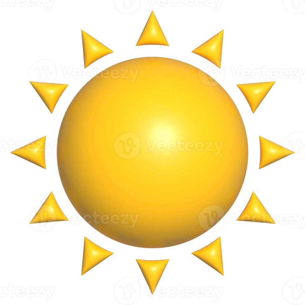 illustration of 3d sun icon png