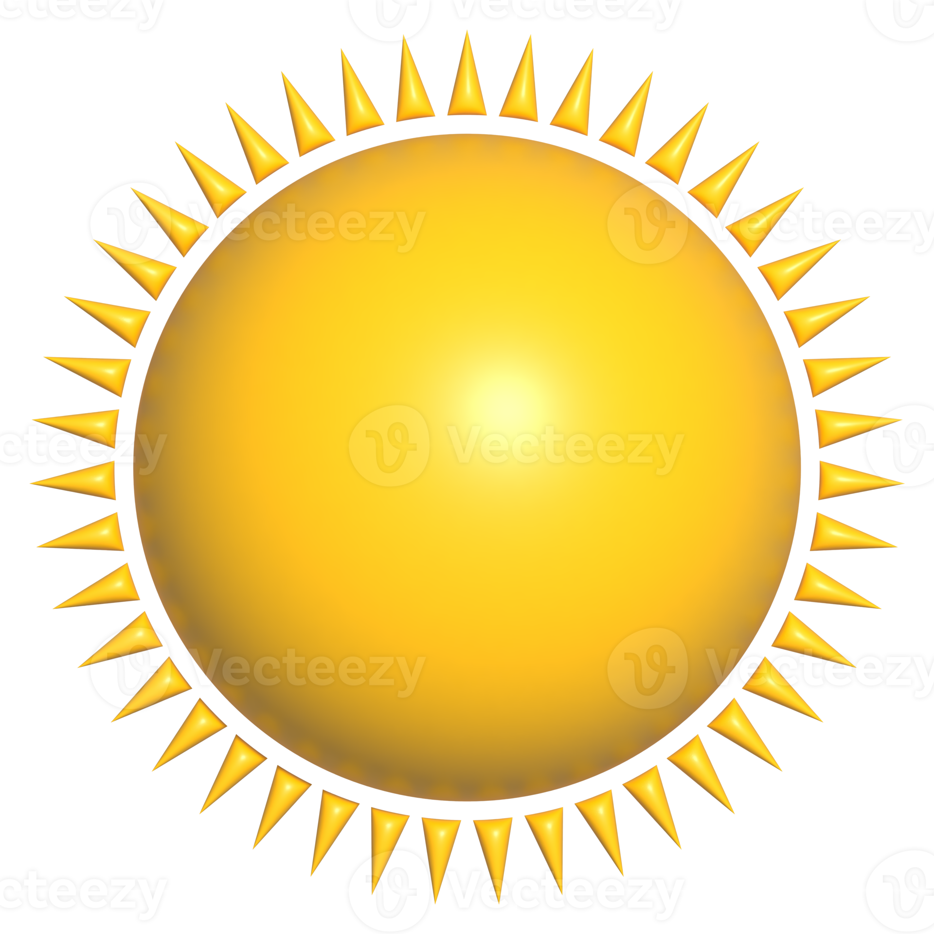 Illustration Of 3d Sun Icon 19922820 Png