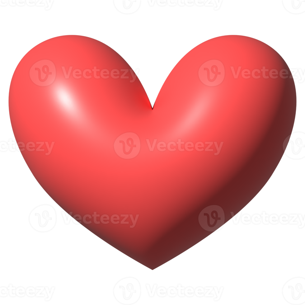 3d rojo corazón icono png