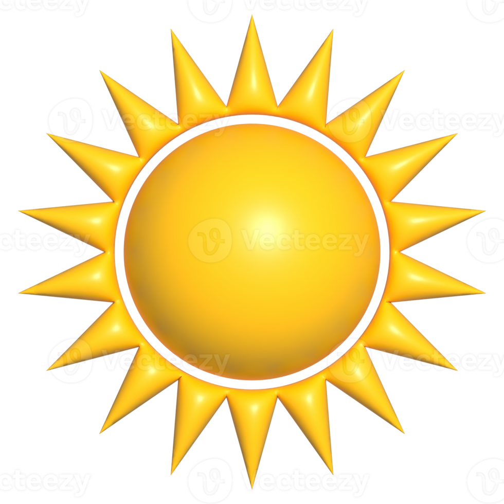 illustration of 3d sun icon png