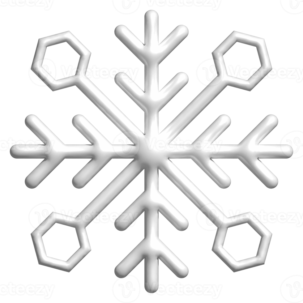 illustration of 3D snowflake png