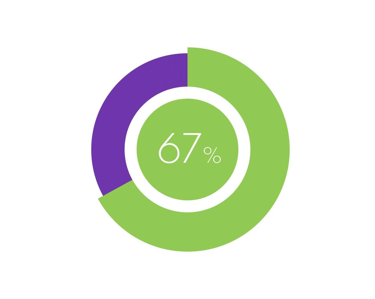 67 Percentage Circle diagram infographic, Percentage Pie vector