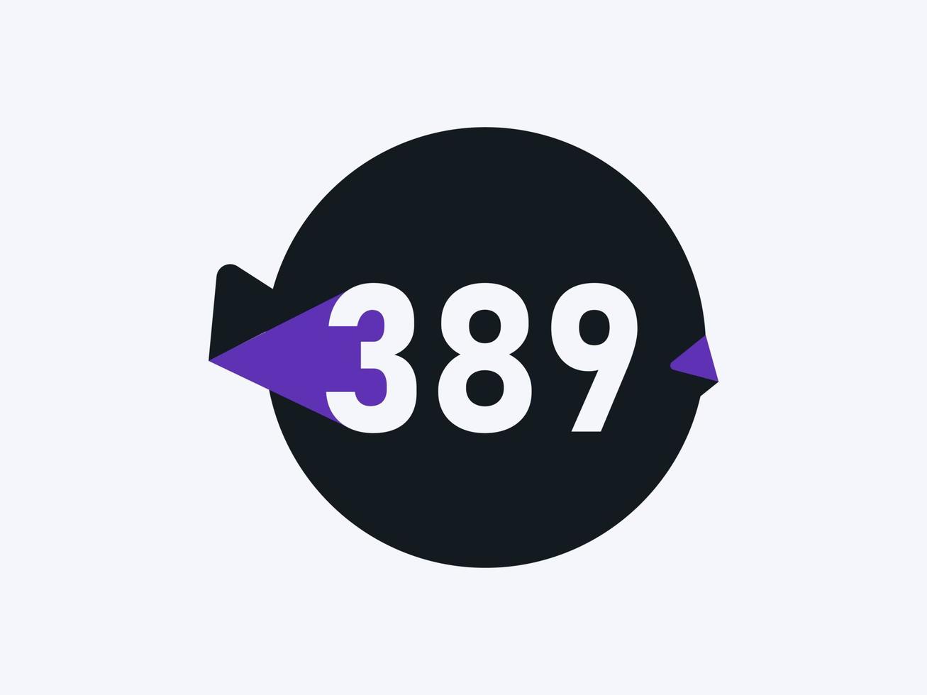 389 Number logo icon design vector image. Number logo icon design vector image