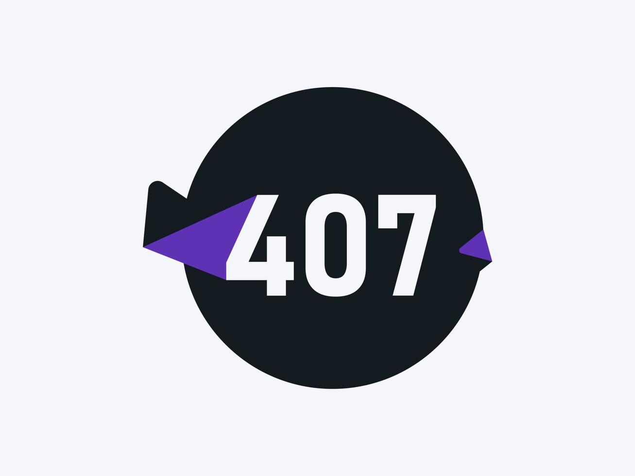 407 Number logo icon design vector image. Number logo icon design ...