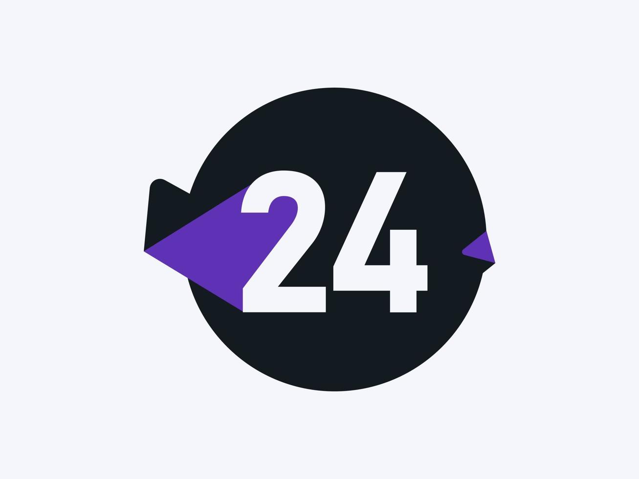 24 Number logo icon design vector image. Number logo icon design vector image