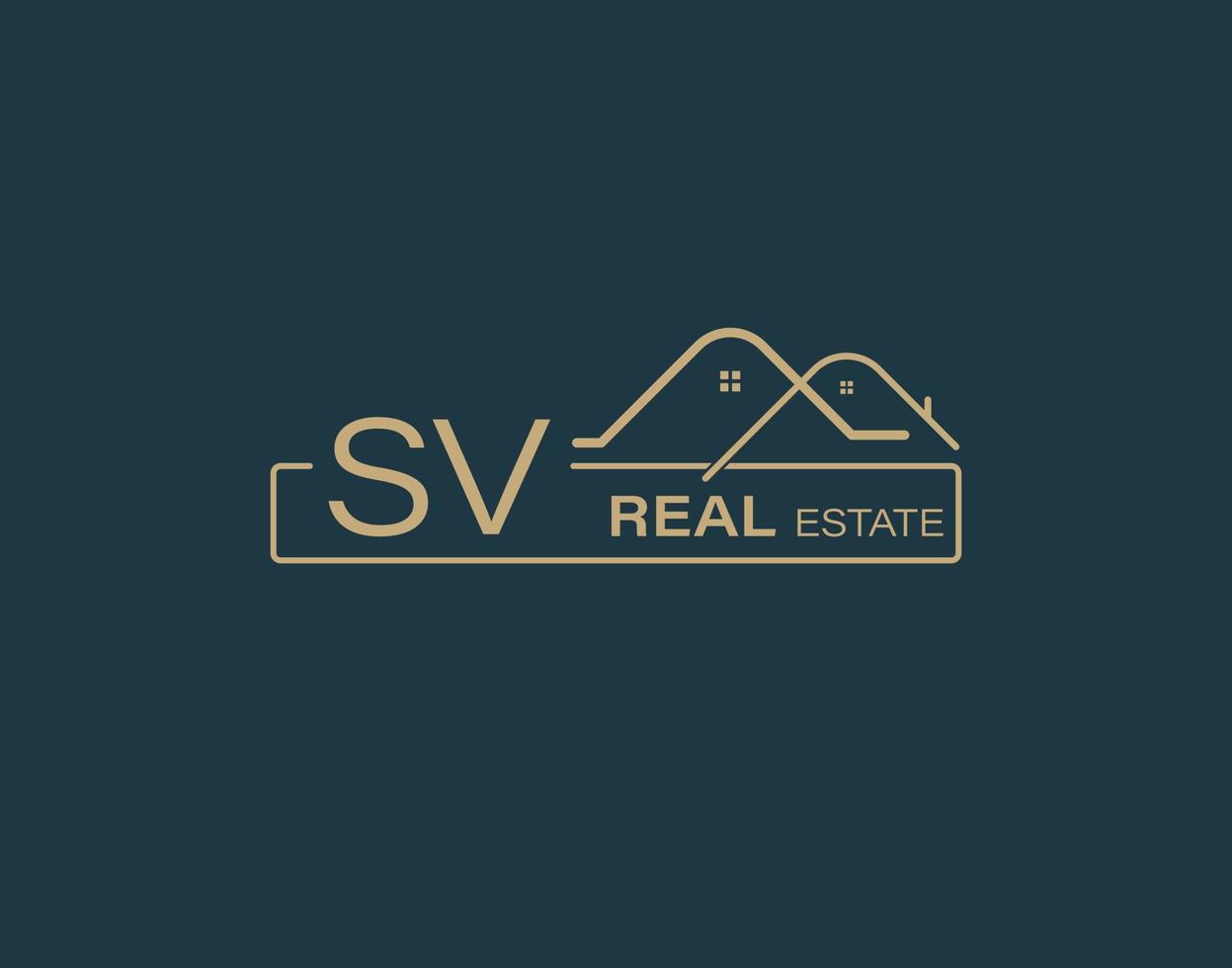 sv real inmuebles consultores logo diseño vectores imágenes lujo real inmuebles logo diseño