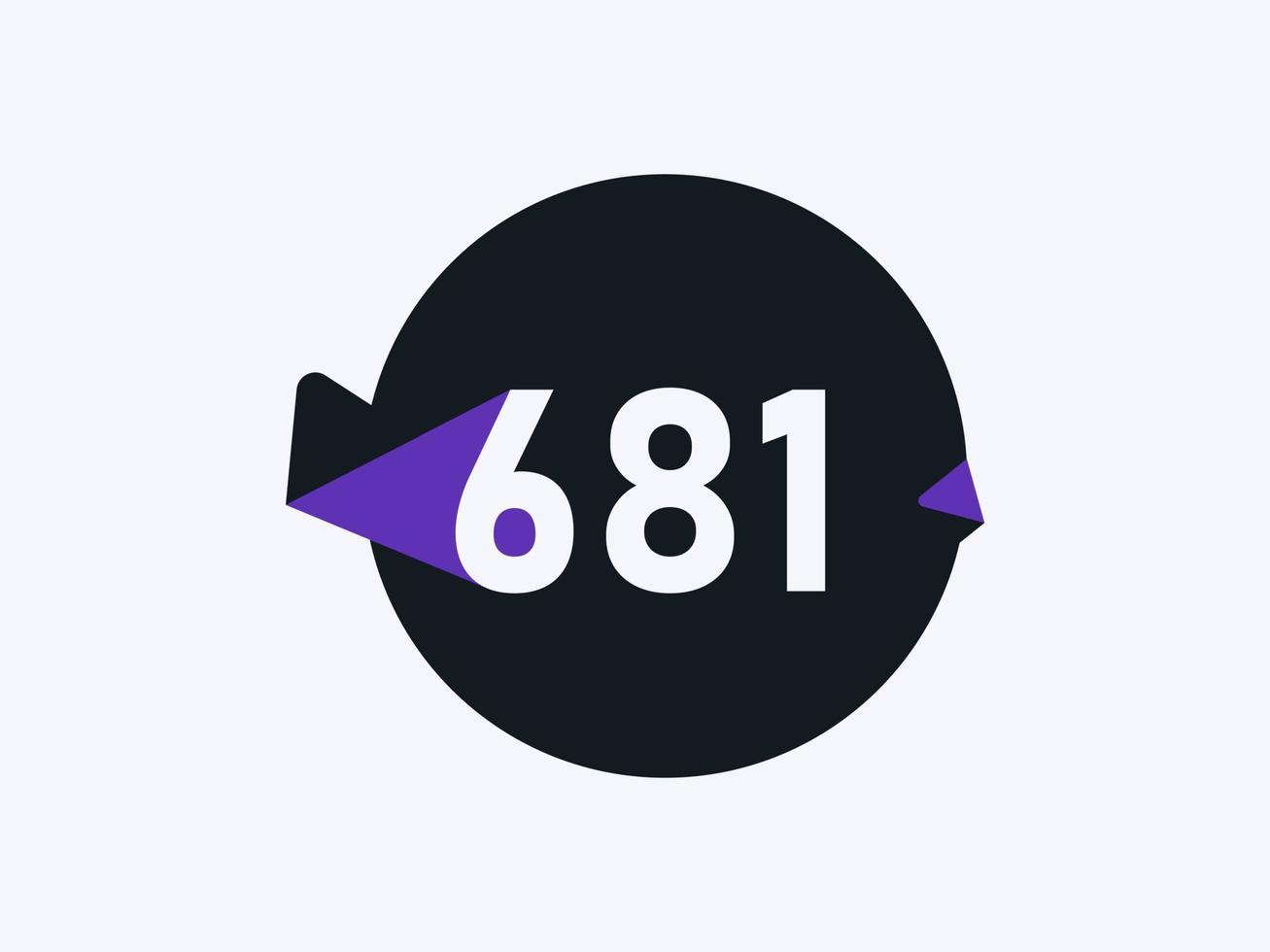 681 Number logo icon design vector image. Number logo icon design vector image